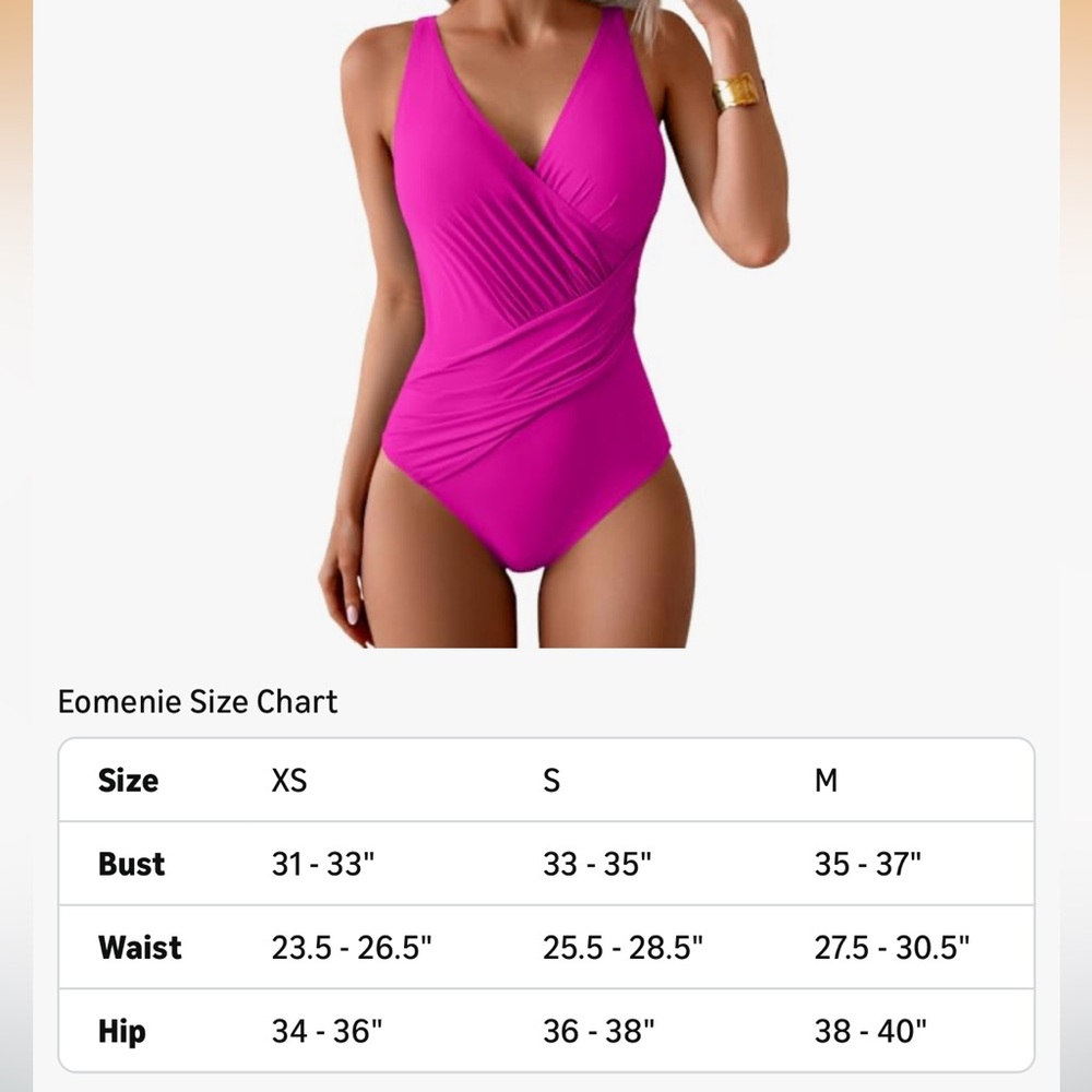 Eomenie Tummy Control Bathing Suit V Neck Swim Suit Ruched Criss Cross Swimwear - Picture 12 of 13